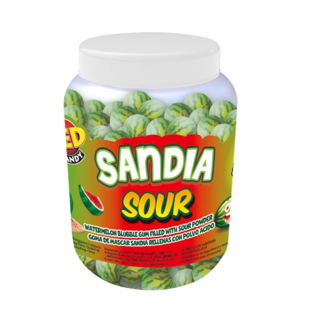 CHICLE BOLA SANDIA ÁCIDA ZED CANDY *200und *1000gr_1 CHICLE BOLA SANDIA ÁCIDA ZED CANDY *200und *1000gr_1