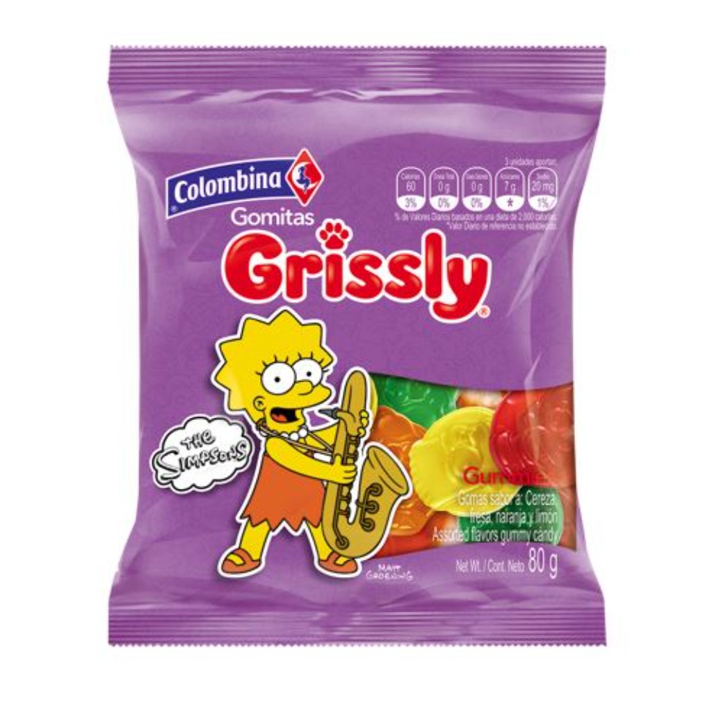 GOMAS GRISSLY SIMPSONS LISA *80gr _1 GOMAS GRISSLY SIMPSONS LISA *80gr _1