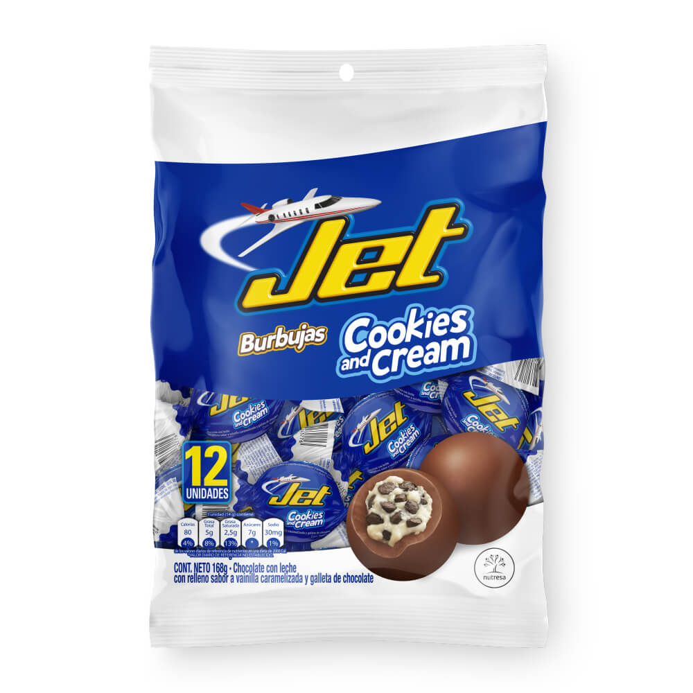 BURBUJAS JET COOKIES AND CREAM *12und *168gr_1 BURBUJAS JET COOKIES AND CREAM *12und *168gr_1