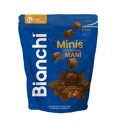 BIANCHI MINIS LECHE CARAMELO Y MANÍ *200gr_1 BIANCHI MINIS LECHE CARAMELO Y MANÍ *200gr_1