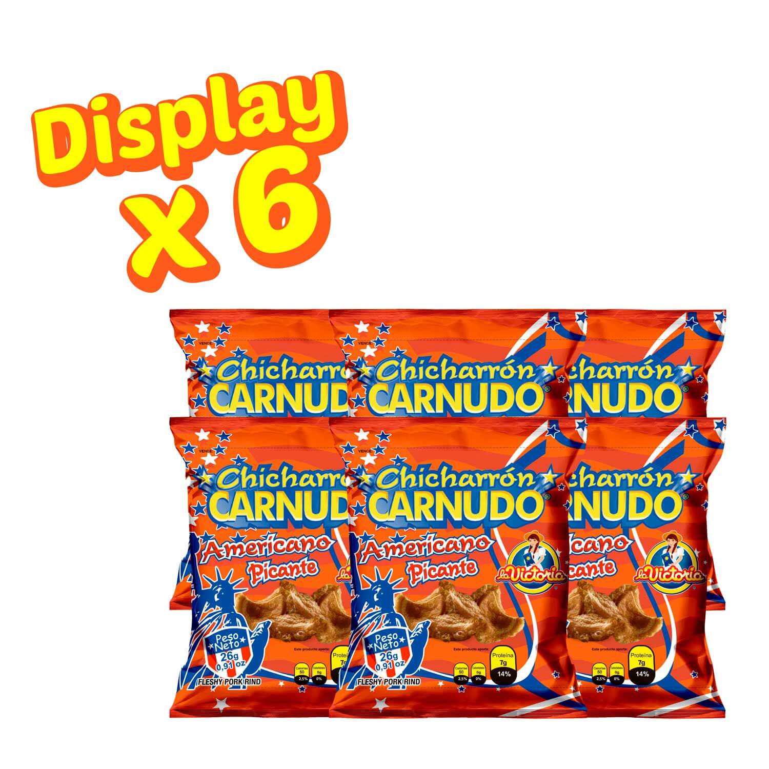 Chicharrón Carnudo Picante 25 g (Display x 6 UND.)_2 Chicharrón Carnudo Picante 25 g (Display x 6 UND.)_2