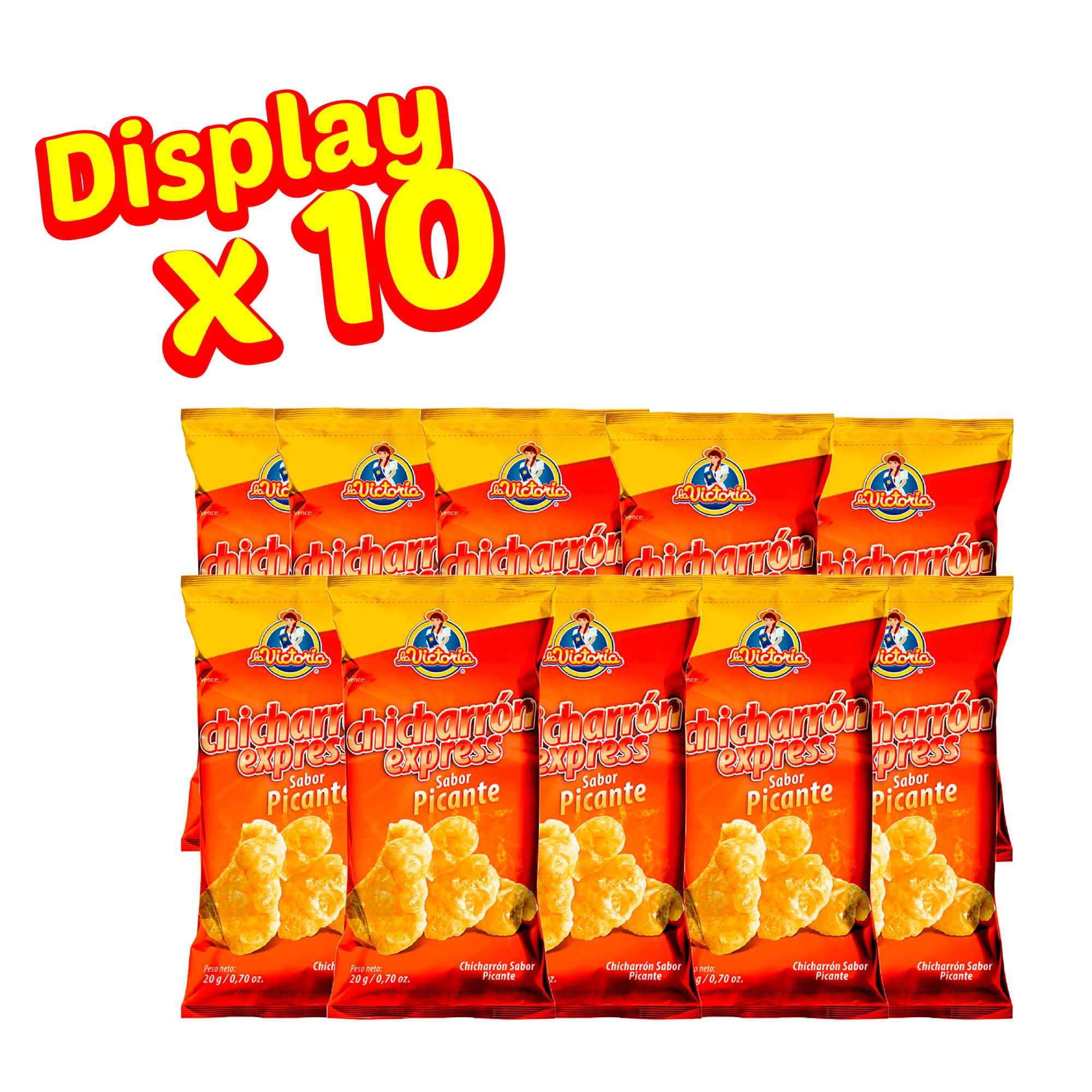 Chicharrón Express Picante 20 gr. (Display x 10 UND.)_2 Chicharrón Express Picante 20 gr. (Display x 10 UND.)_2