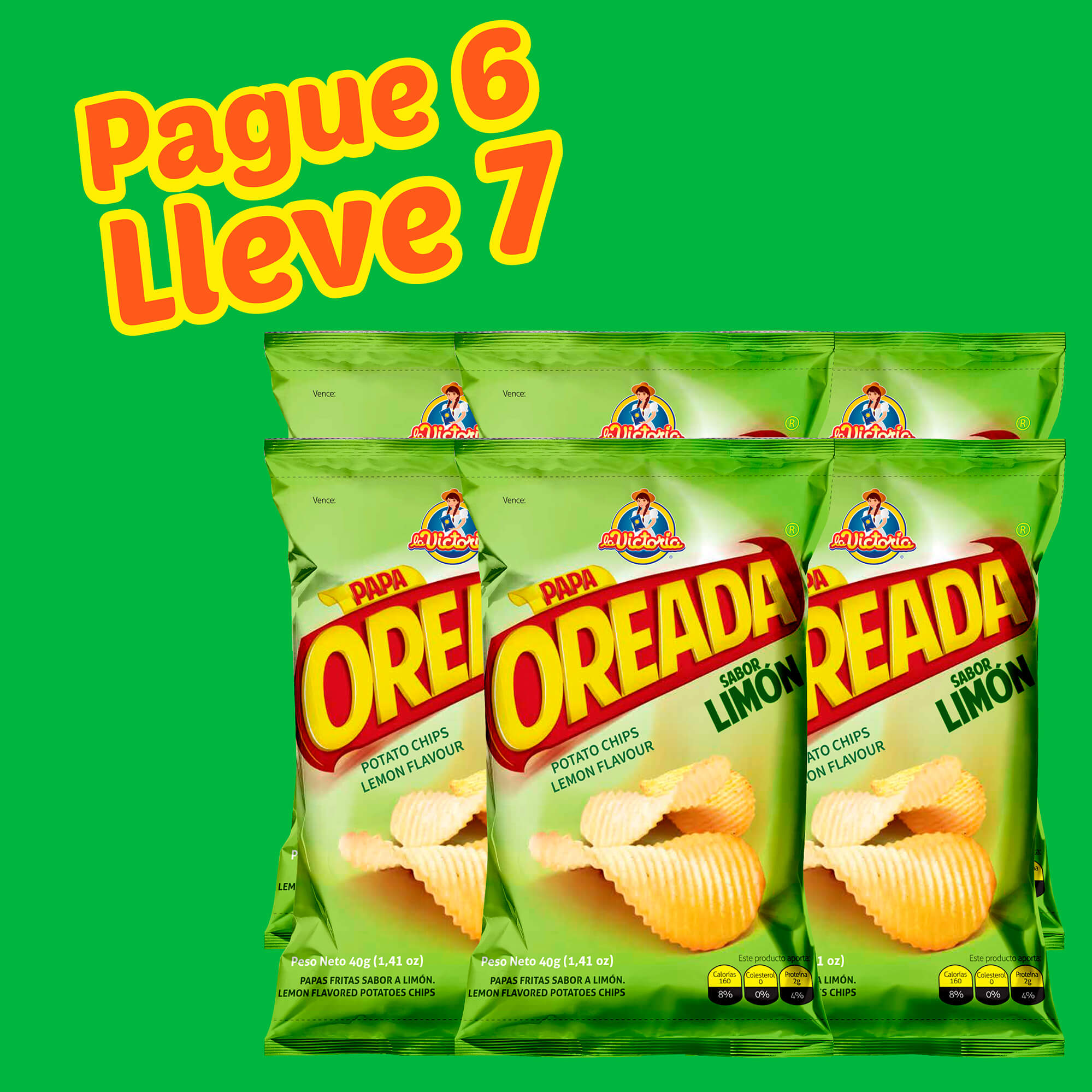 Papa Oreada Limón 40 g (Display PAGUE 6 LLEVE 7 UND.)_2 Papa Oreada Limón 40 g (Display PAGUE 6 LLEVE 7 UND.)_2