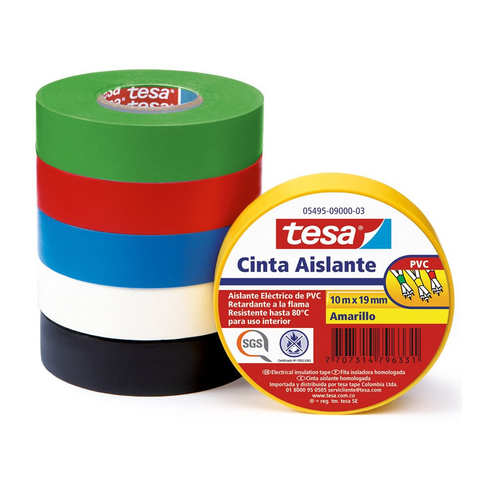 CINTA AISLANTE 10X19MM X1 COLOR STDO TESA C/U_1 CINTA AISLANTE 10X19MM X1 COLOR STDO TESA C/U_1