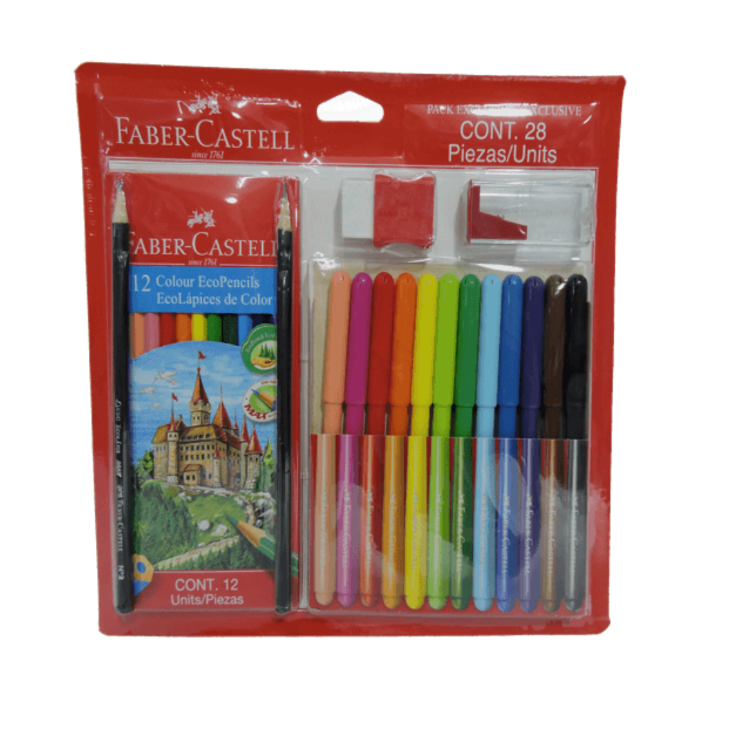 COLOR KIT PLUMON+BORRADOR+TAJALAPIZ FABER CASTELL_1 COLOR KIT PLUMON+BORRADOR+TAJALAPIZ FABER CASTELL_1