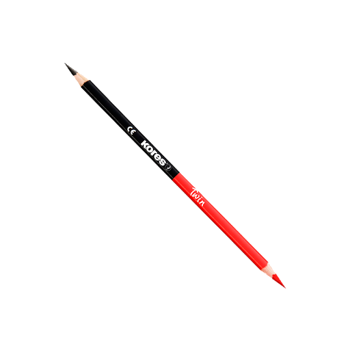 LAPIZ TWIN TRIANGULAR NEGRO-ROJO KORES C/U_2 LAPIZ TWIN TRIANGULAR NEGRO-ROJO KORES C/U_2